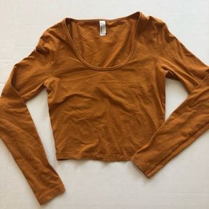 Burnt orange American Apparel spandex crop top